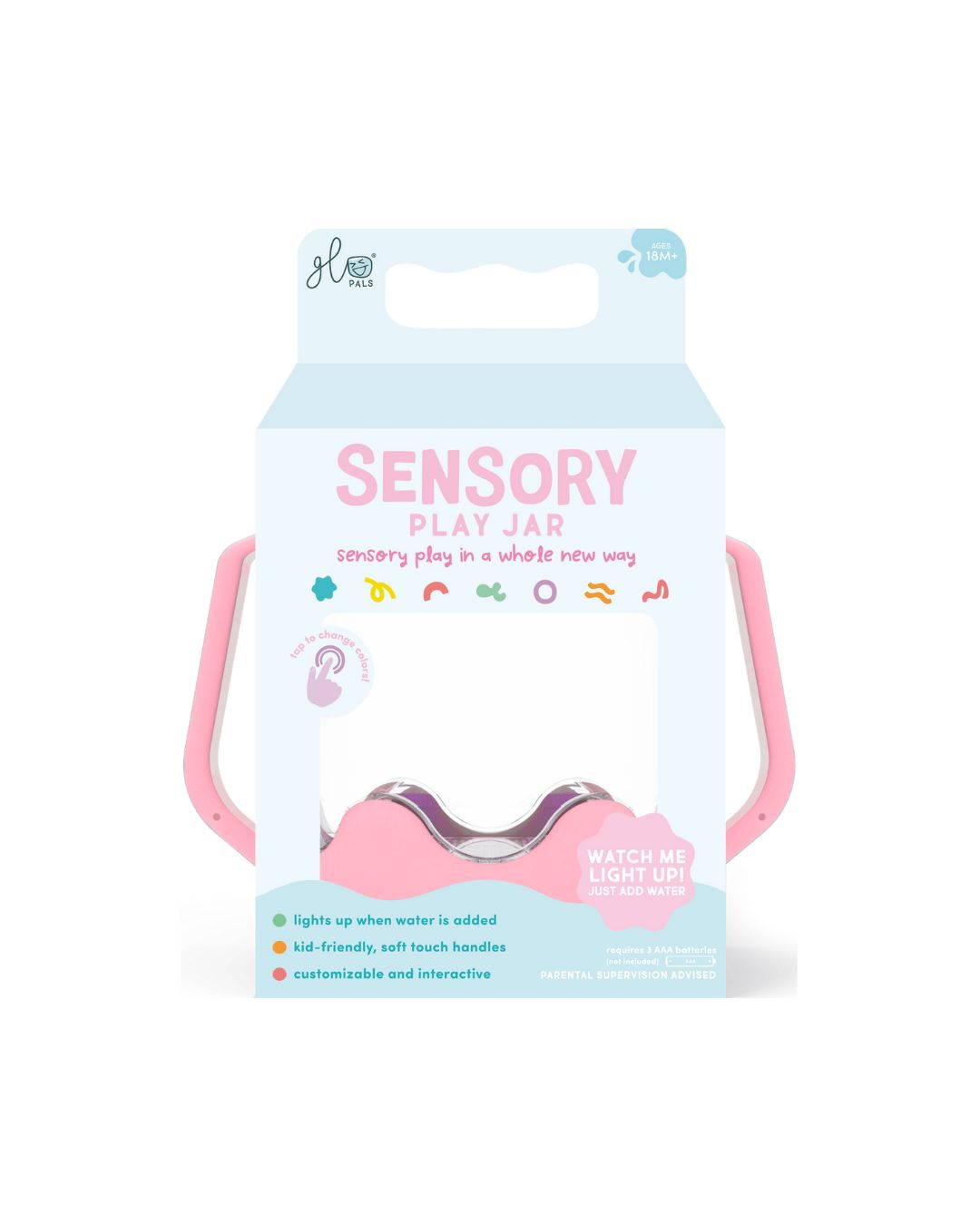Glo Pals - słoik sensoryczny do napełnienia wodą różowy