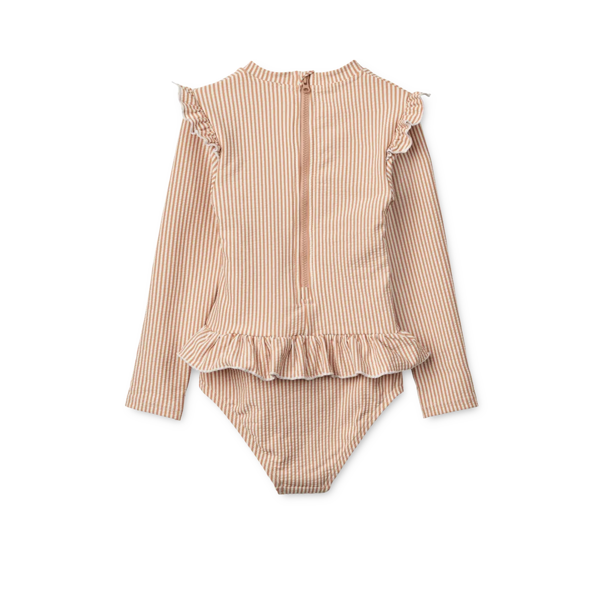 Liewood - kostium kąpielowy z długim rękawem UV Sille Baby Seersucker pale tuscany creme de la creme