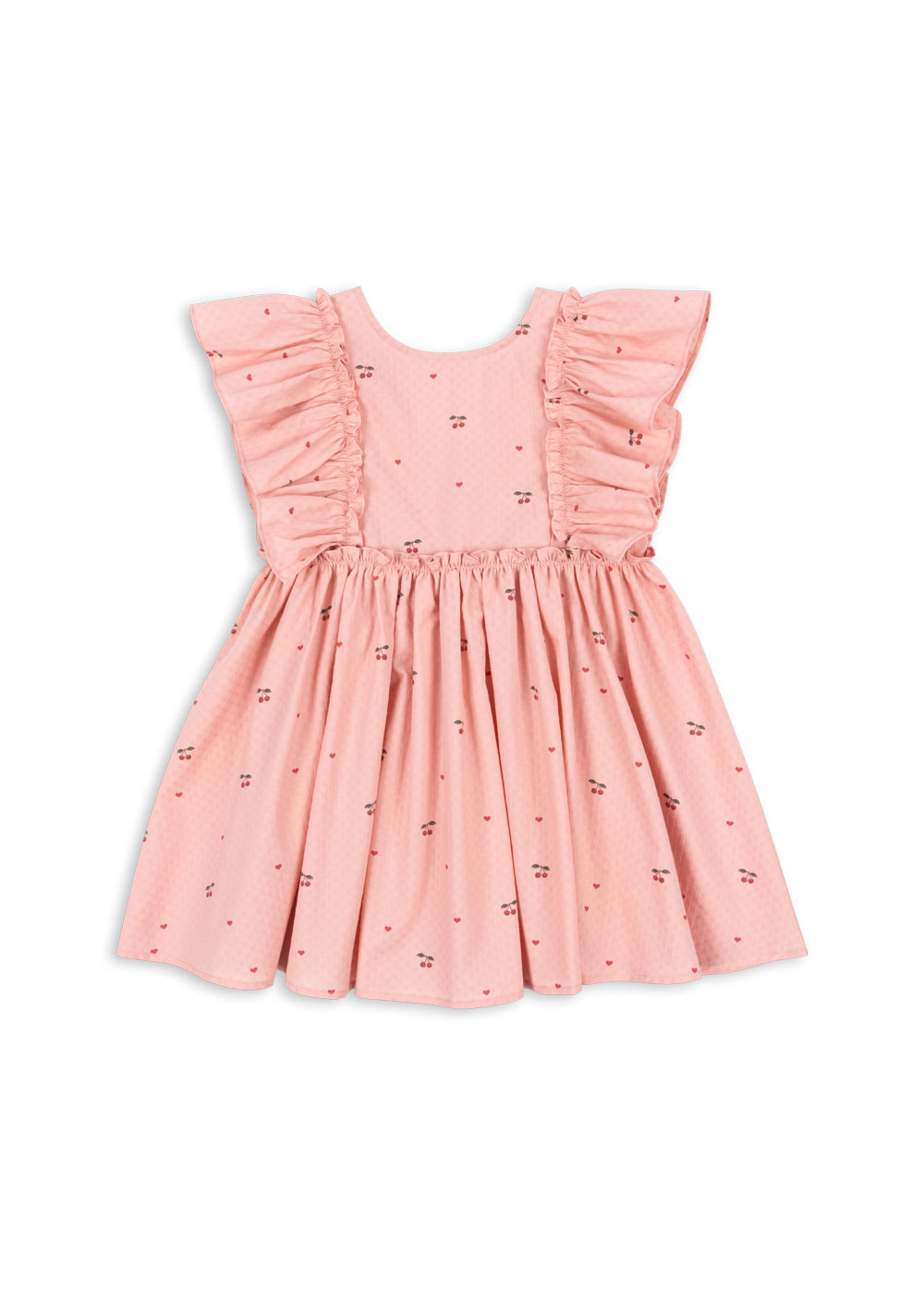 Konges Sløjd - sukienka dziecięca Evia Bow Dress GOTS Cherry Coeur