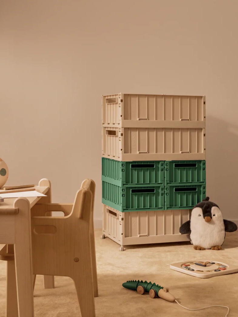 Liewood - składana skrzynka do przechowywania Weston Storage Box M 2-pak Dusty Ivy