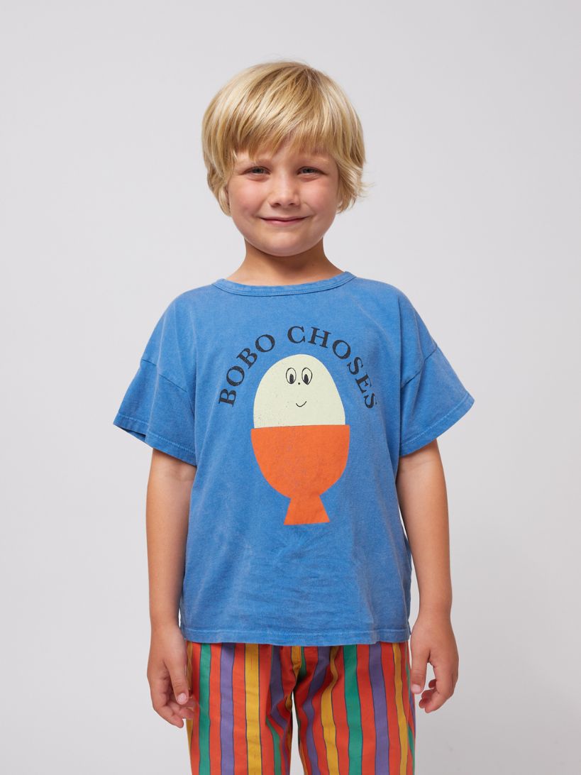 BOBO CHOSES - T-shirt dziecięcy Morning Egg light blue jasnoniebieski 