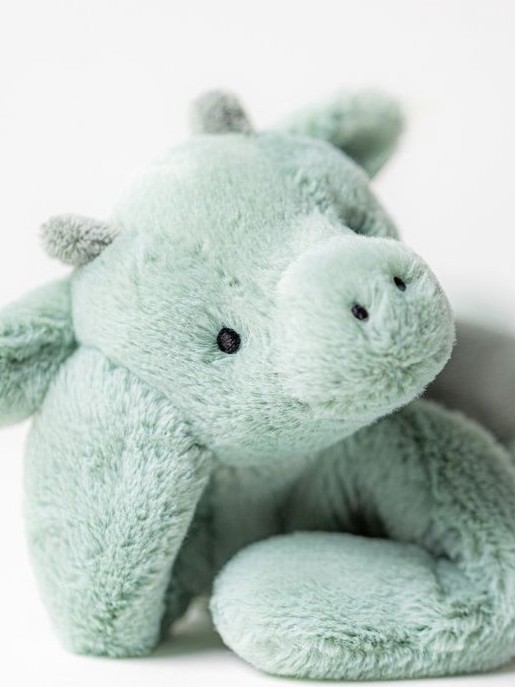 Jellycat - Smok szmatka przytulanka miętowo-szara 34 cm