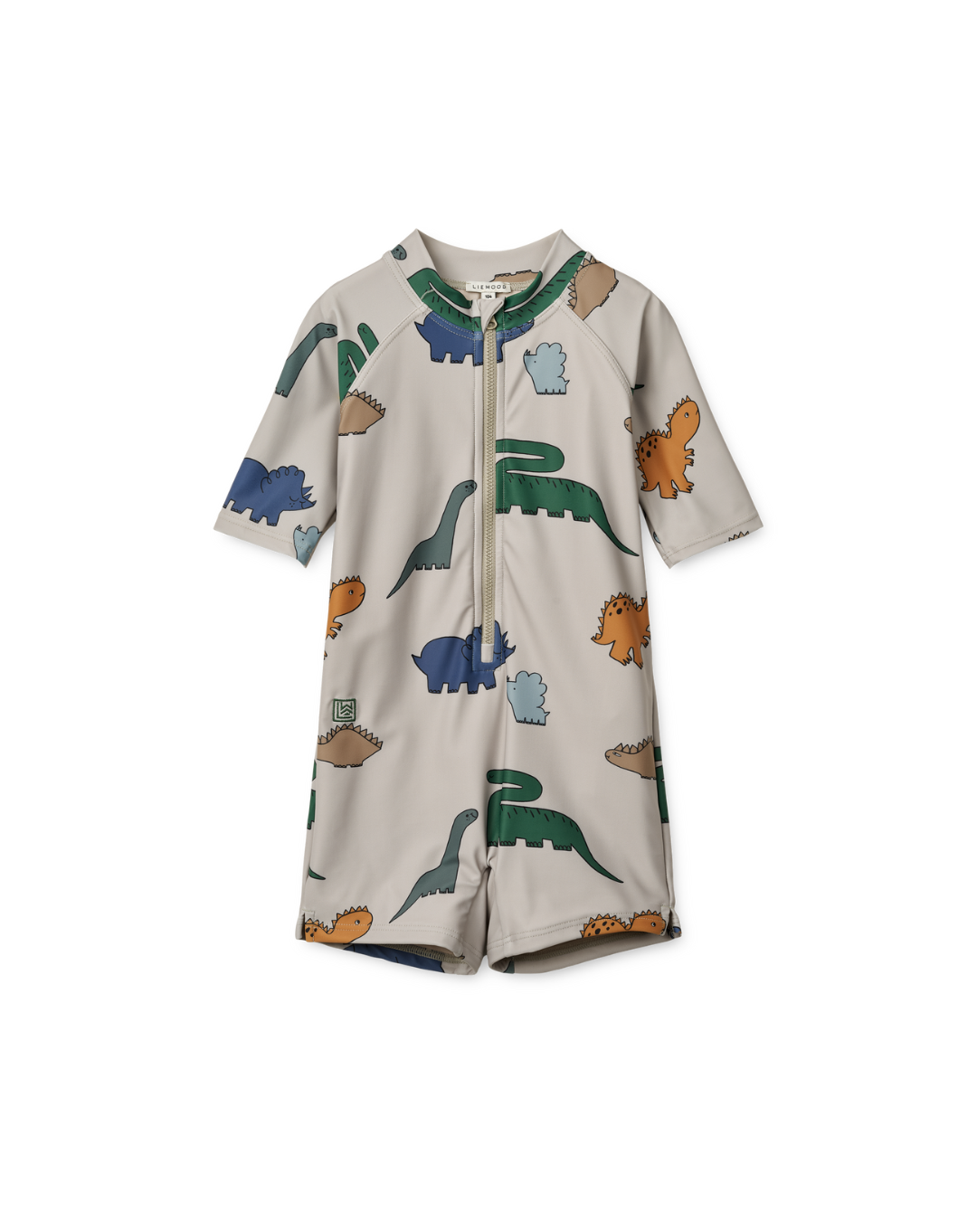 Liewood - kombinezon kąpielowy z krótkim rękawem UV Max Printed dinosaurs mist