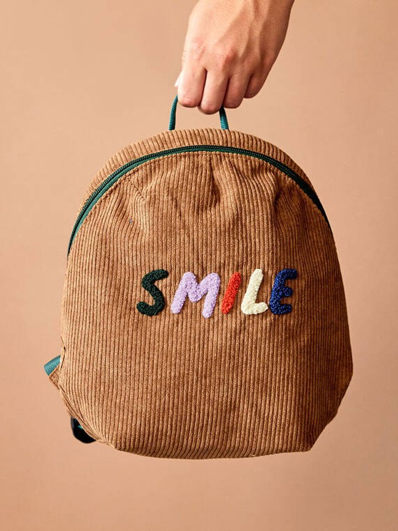 Lassig - plecak mini sztruks Little Gang Smile Caramel