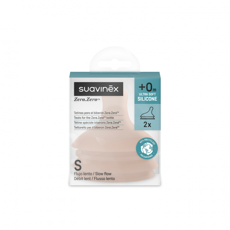 Suavinex - smoczki do butelek Zero Zero przepływ wolny S (2 szt.) Medium