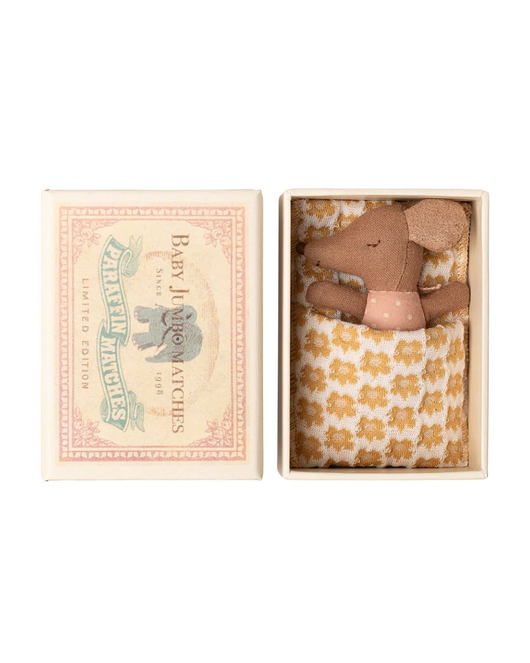 Maileg - myszka Sleepy Wakey Baby w pudełku zapałek Rose Maileg - myszka Sleepy Wakey Baby w pudełku zapałek Rose