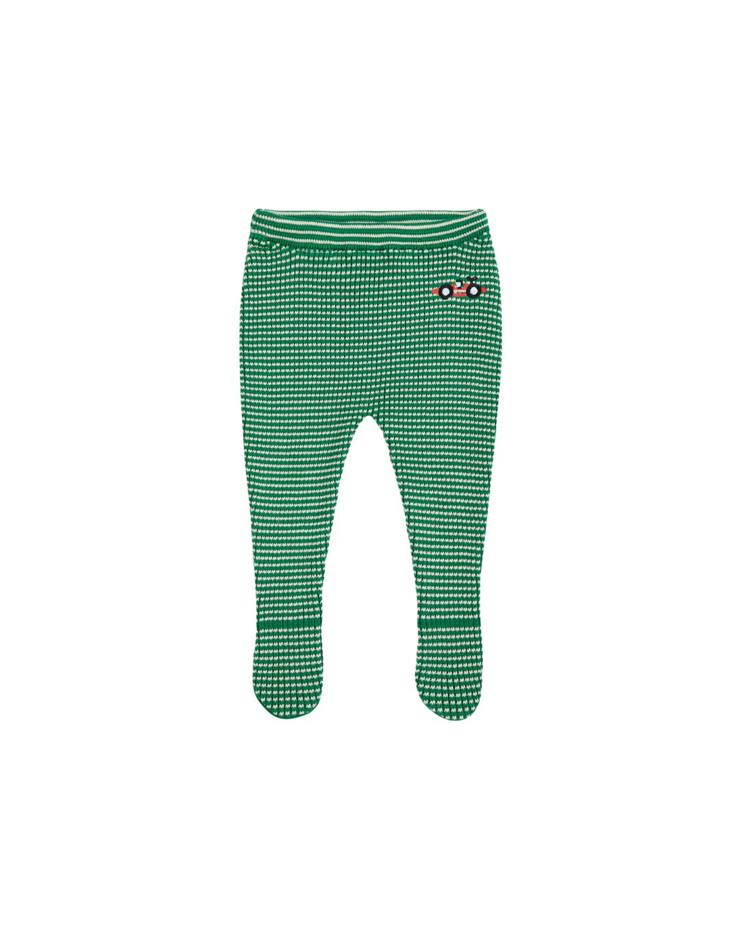 BOBO CHOSES - półśpiochy niemowlęce Knitted Footed Leggings Race Car