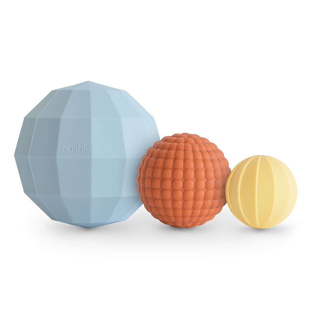 Mushie - silikonowe kule sensoryczne (Nesting Spheres) Powder Blue