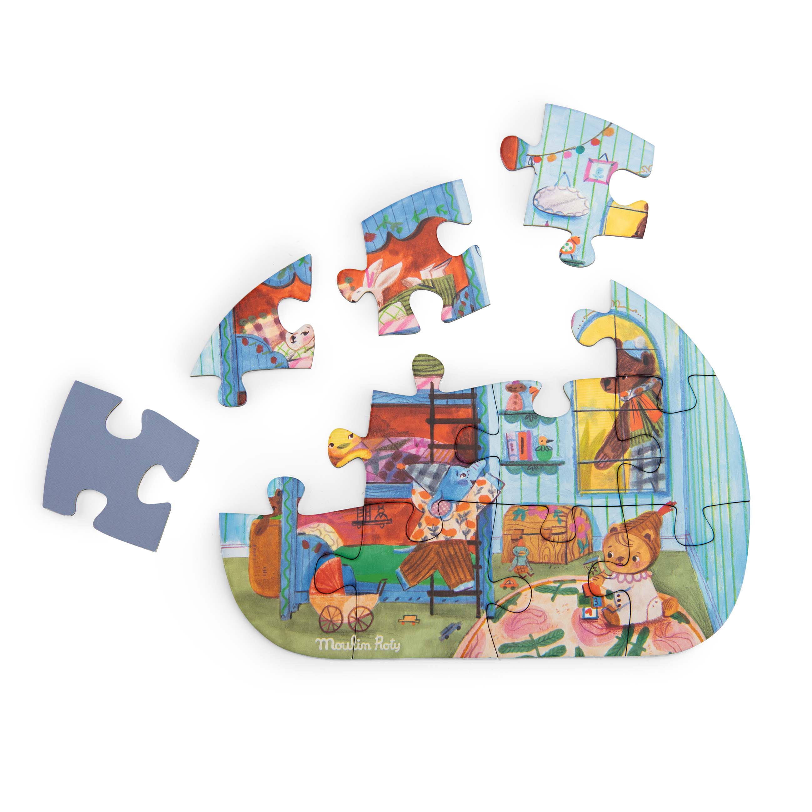 Moulin Roty - puzzle LES MINOUCHKAS 4 x 12 elementów