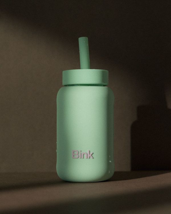 Bink - silikonowa nasadka z rurką do butelek Bink Kids 300 ml Sea glass