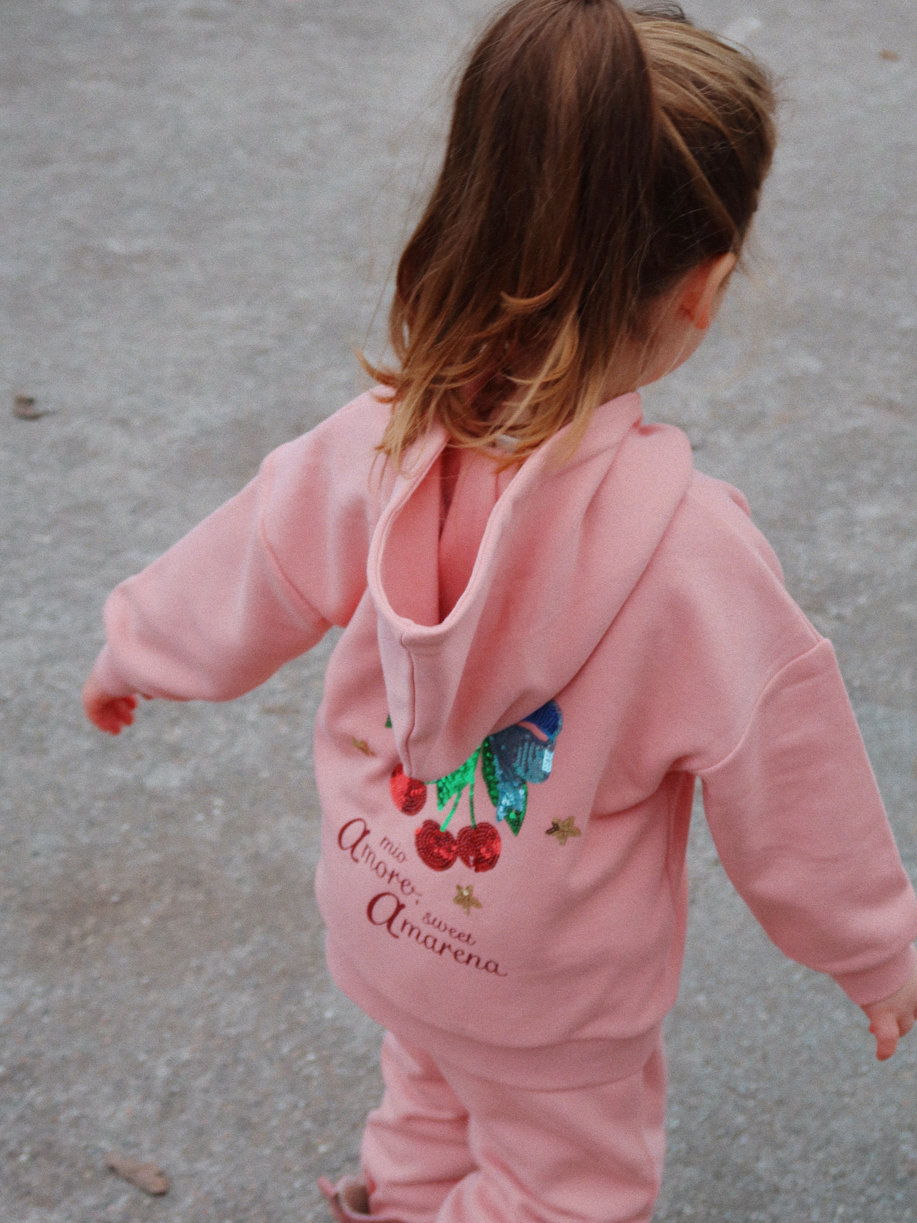 Konges Sløjd - bluza rozpinana Lou Sequin Sweat Zip Hood Mellow Rose